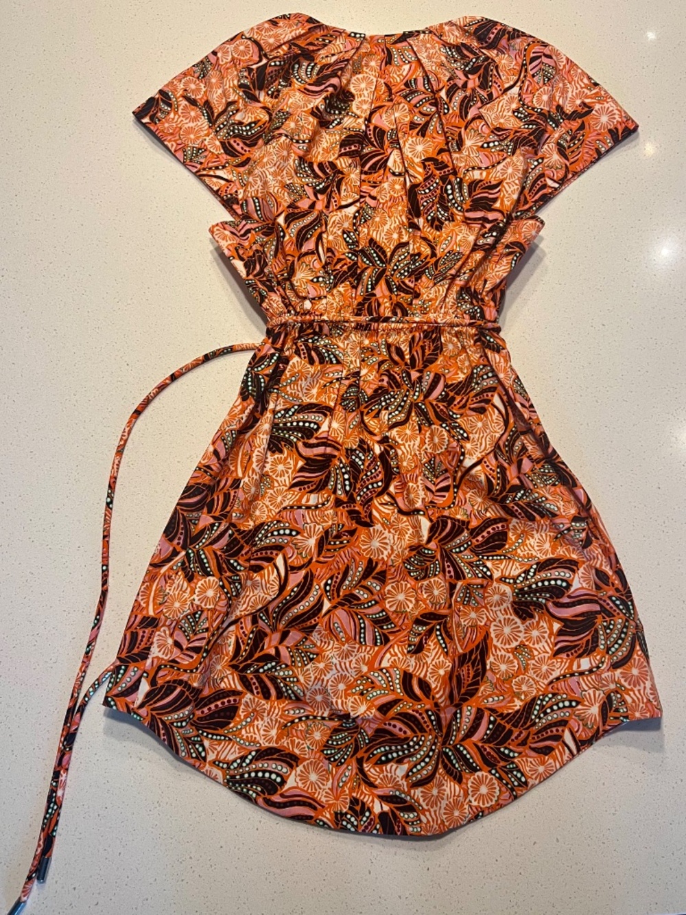 NWT A.L.C. Alice Mini Dress in Orange/Rose Multicolor: Size 0 - Picture 6 of 7